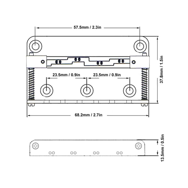 Metal Mandolin Bridge 8-String Saddle Bridge Plate Replacement Musical Instrument Accessories