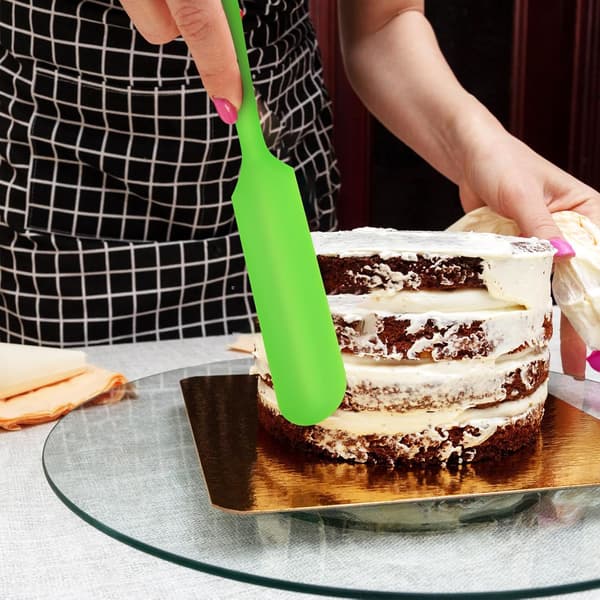 Liten silikonspatel med dobbeltsidig design og ergonomisk komfortabelt grep
