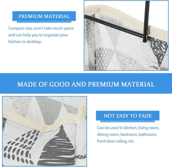Hanging Storage Bag in Cotton and Linen Lightweight and Easy to Clean Storage Container
