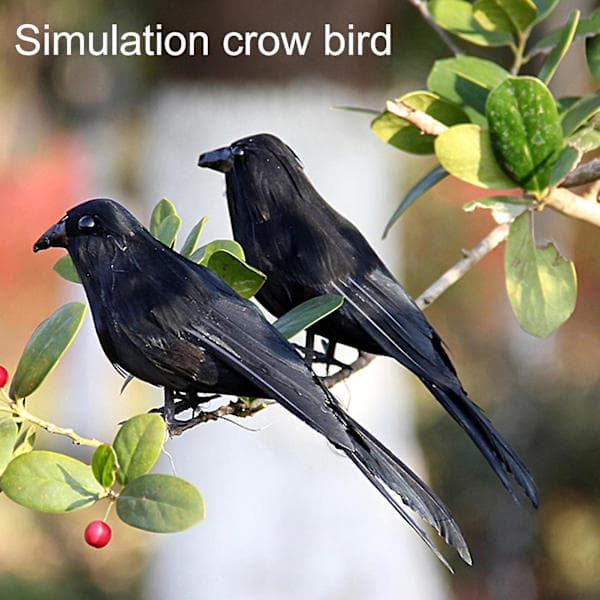 Artificial Crow Feather Realistic Manual Standing/Flying Foam