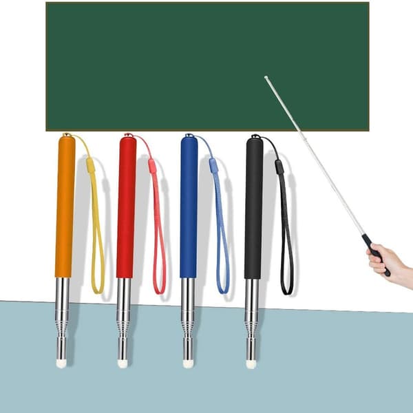 4-pack teleskoppekare, utdragbara 100 cm, lärarpekare med snöre för KLB