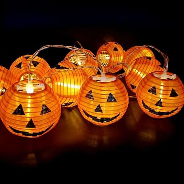Qedertek Halloween-dekorasjon - gresskar lyslenke, batteridrevet KLB