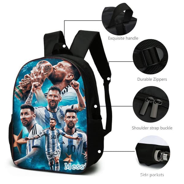 Ballerina Crow Sport Backpack Three-piece Double Shoulder Bag Lunch Bag Pencil Case-8