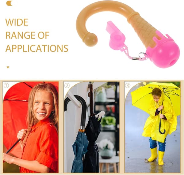 Erstatningstilbehør til paraplyhåndtak med iskremform, plastmateriale, for regnutstyr, dekorativt og rosa design