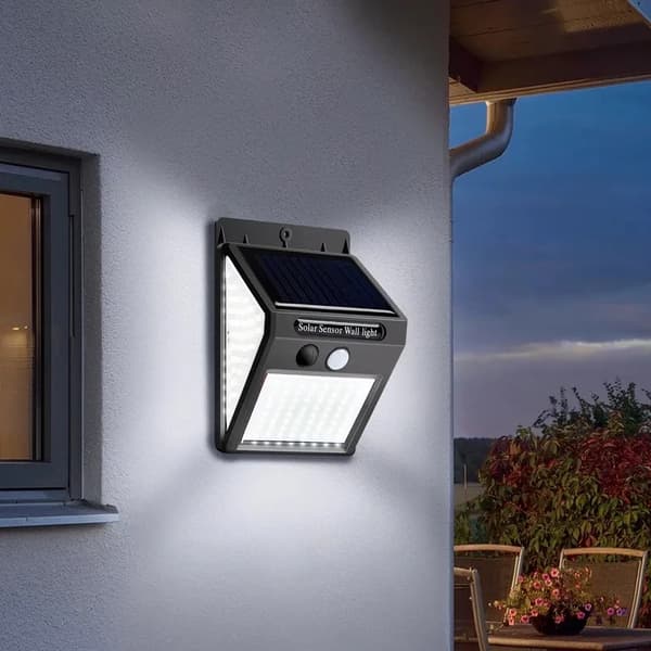 Outdoor Waterproof Solar Wall Lamp with Human Body Induction LED Three