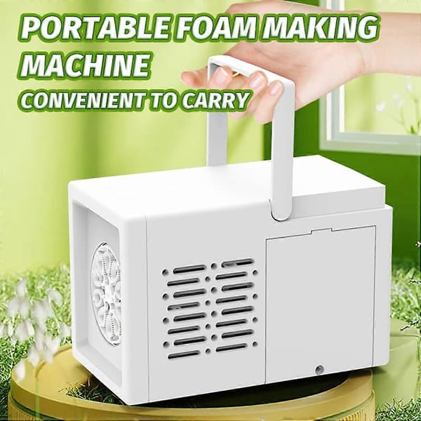 Automatic Electric Bubble Machine Toy - Handheld Bubble Blower for Outdoor Birthday Parties, No Battery or Bubble Solution B White White