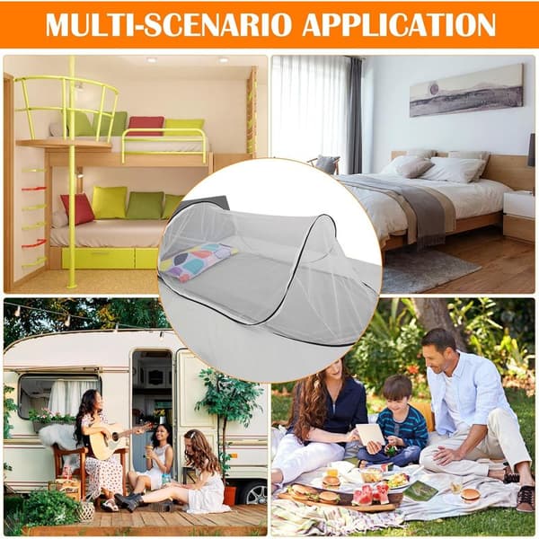 Pop-up Mosquito Net, 200 x 80 x 56 cm. Travel Mosquito Net. Bed Mosquito Net. Foldable Mosquito Net. Foldable Mosquito Net for Single Bed. Camping