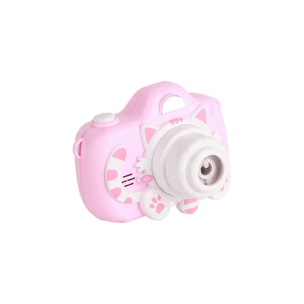 Kids Camera Bubble Machine - Suspender Design Outdoor Bubble Blower with Lights and Music