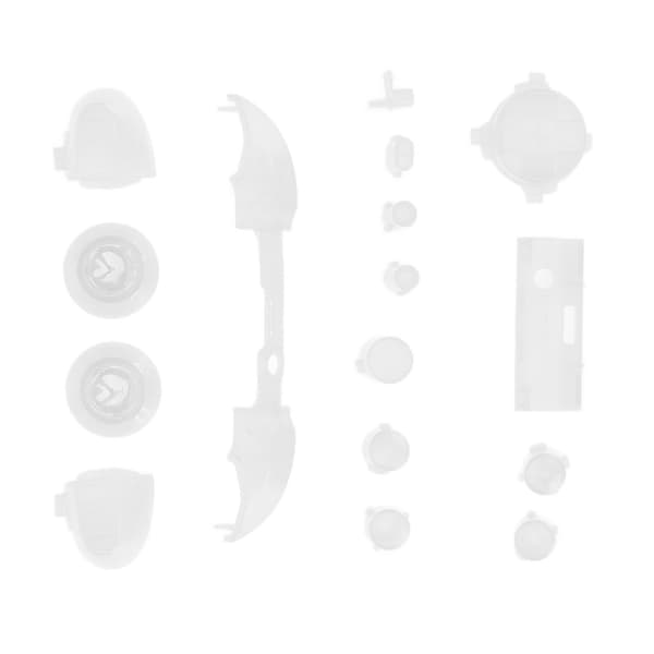 Fullständigt knappmodd-kit, avtryckarset för XBOX Series X / XBOX Series S-handkontroll, transparent vit