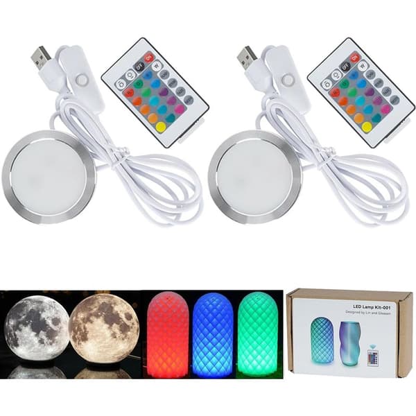 RGB LED-lamp kit with remote control 001 with color setting memory at power failure for Bambu Lab H2D/X1/P1P/A1 mini with color memory