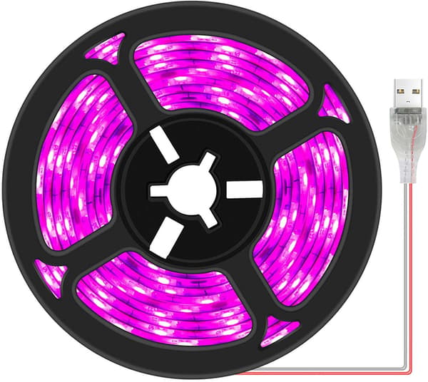 Vanntette LED-lysstriper med fullt spektrum, kompatible med innendørsplanter, sukkulenter, hydroponikk, drivhus, hagearbeid, USB-lysramper