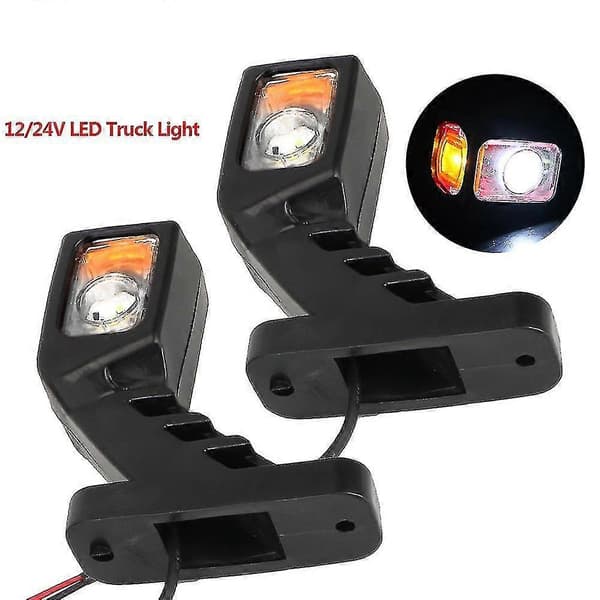 2-pakning 12/24V Sidelys for Tilhenger, Lastebil, Varebil, Lastebil - Hvit, Rød, Gul LED-lampe, Baklys, Blinklys