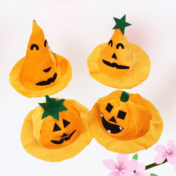 4 stk Halloween Gresskarhatt Cosplay Rekvisitter for Maskeradefest Klut
