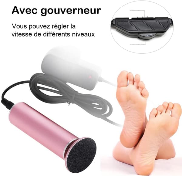 (Pink) 1 pc Upgraded Electric Hard Skin Remover Grinder with Adjustable