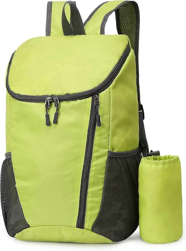 Hiking Backpack, Waterproof and Durable Lightweight Backpack, Foldable, Outdoor Travel, Camping, Daypack, Foldable - GREEN 42*28*20cm