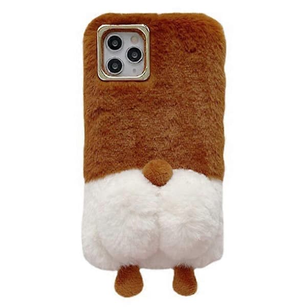 Fluffy Phone Case for iPhone 14 Pro 6.1 inch, Warm Plush + TPU Soft Phone Cover