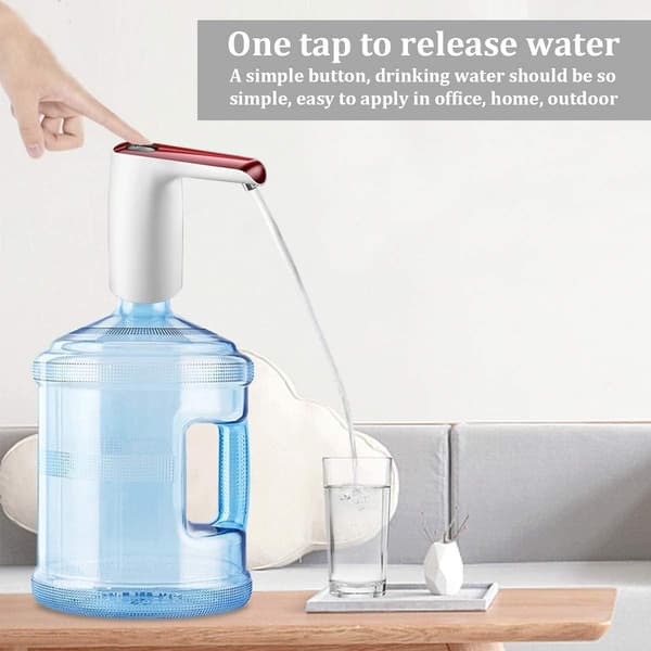 Uppgraderad vattenflaskpump, USB-laddningsbar vattenflaskpump dricksvattenpump, 2-5 gallon universal bärbar elektrisk vattendispenser