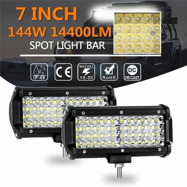 2-pack LED-arbetslampor för traktor 144W strålkastare för bil 16 LED-remsor W