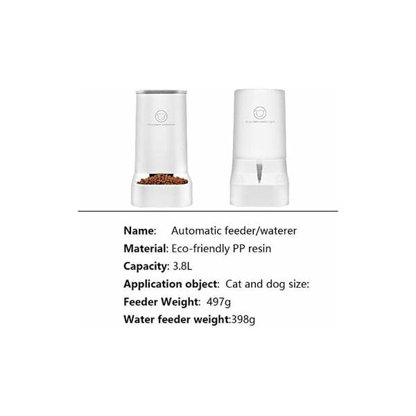 Automatisk fontænefoder/vandautomat - 3,75L x 2 stykker - Hunde-/kattefodring/tilbehør til kæledyrsskåle BPA-fri