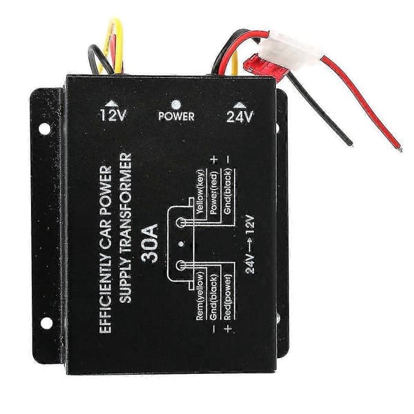 24V til 12V 30A Bil Strømforsyning Transformator Omformer Lastebil Buss DVD Lyd Modifikasjon Effektiv Ve