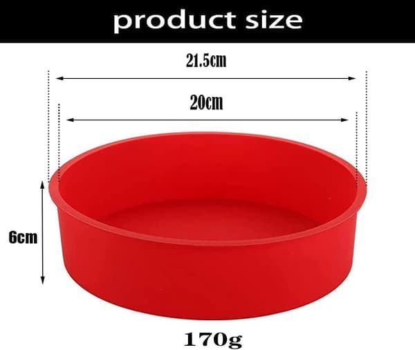 2 stk 8 tommer kageforme til bagning, silikoneforme runde kageforme bageforme non-stick hurtig udløsning egnet bageplade til muffins buddinger brød 8 tommer 8 inch