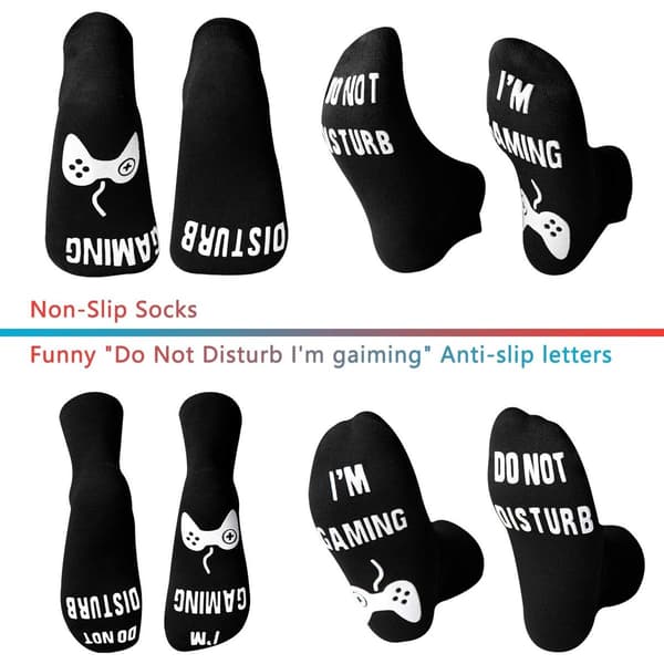 Do Not Disturb I'm Gaming Socks - Funny Gaming Themed Socks - Black KLB