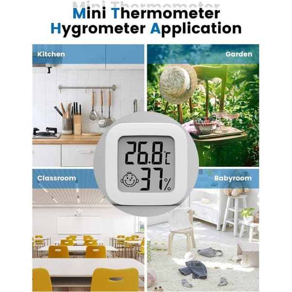 Mini High-Precision Digital Thermometer Hygrometer - Temperature and Humidity Meter - Comfort Level Indicator - Indoor