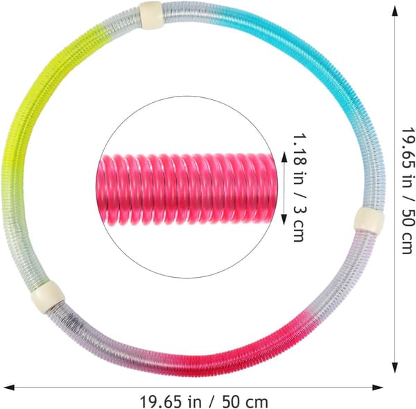 Women's Spring Soft Gradient Foldable Hula Hoop for Fitness and Abdominal Training Adjustable Exercise Hoop