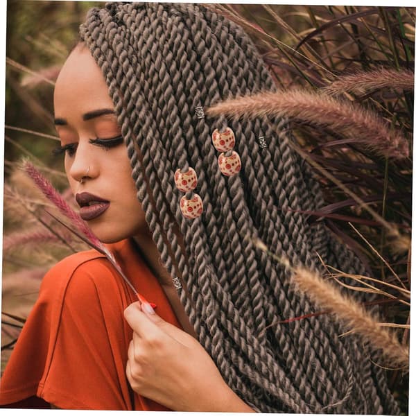 500 stk. naturlige træperler DIY Dreadlock Blomsterperler Tilbehør til hårfletning håndværksprojekter