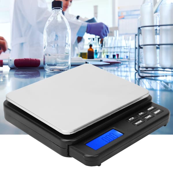 High Precision Mini Digital Kitchen Scale Electric Scale with Blue Backlit Display 1000g/0.01g Black