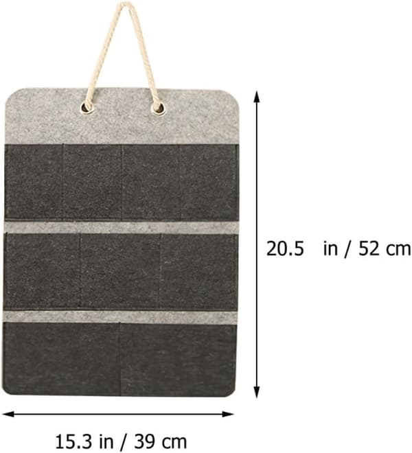 Hanging Felt Storage Bag with Multiple Pockets and Holes in Various Sizes