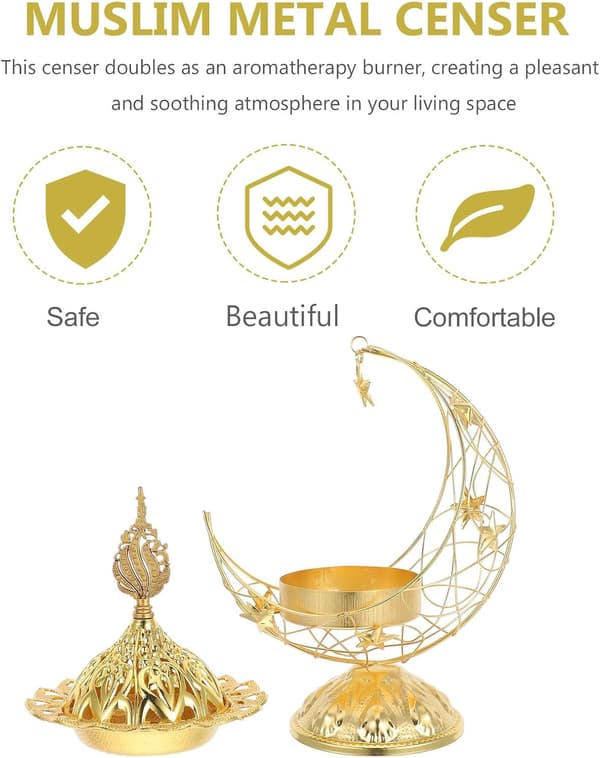 Mellanöstern Måne Rökelsebrännare Eid Mubarak Rökelsebrännare Järn Månformad Elegant