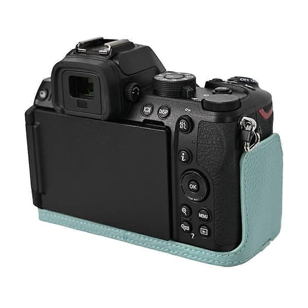 For Nikon Z 50 II Camera Case with Lens Cap Genuine Leather Protection - Blue