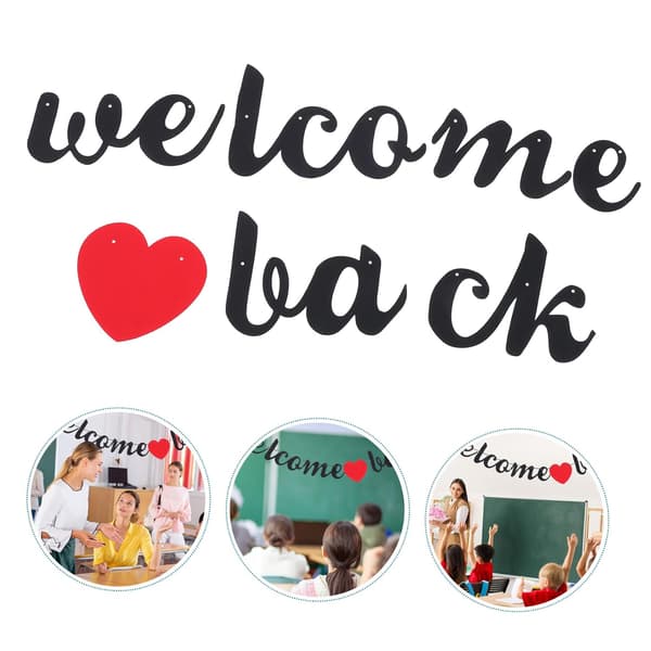 Welcome Back to School Banner, Reusable Alphabet Classroom Decorations, Party Hanging Banner