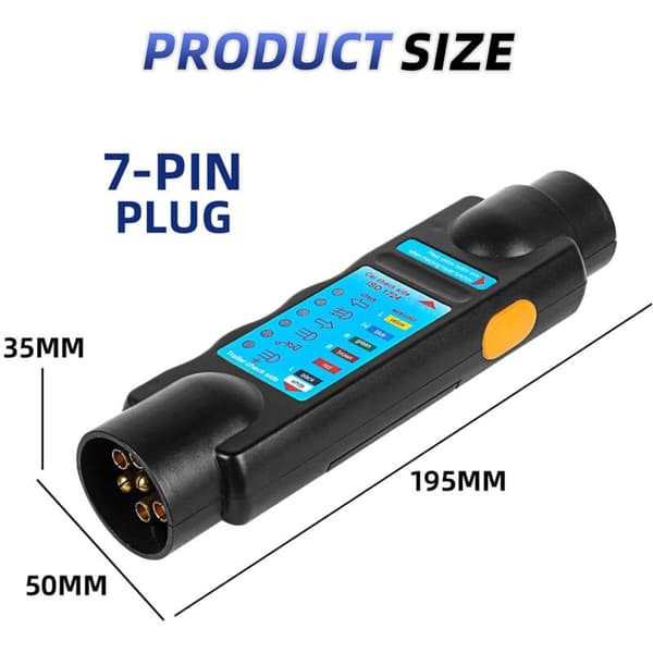 Trailer Tester, 7-Pin Trailer Tester, 12V Trailer Caravan Plug Tester for Circuit Diagnostic Tool
