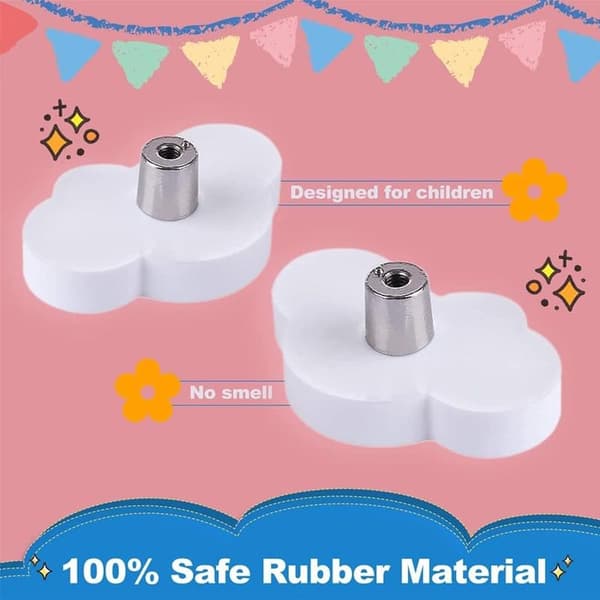 Set of 8 Cloud-Shaped Cabinet Knobs for Children's Room, Cartoon Style, Furniture Knobs, Dresser Knobs with Screws, Drawer Knobs, Furniture