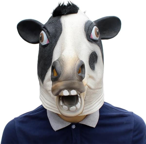 Ko Maske Halloween Sæson Latex Dyreansigt til Dansefest
