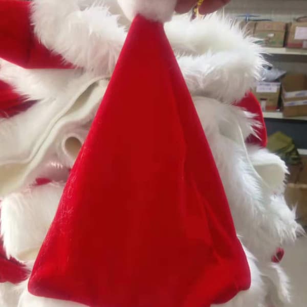 7 stk. julemandskostume XL polyester-outfit til julefrokost mænd