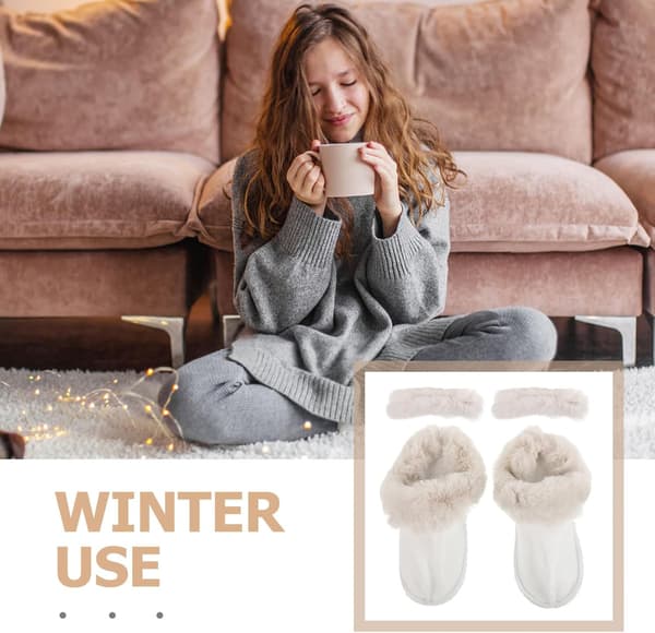Warm Slipper Inserts for Slippers, Fluffy Shoe Inserts, Winter Fluffy Shoes for Women and Men