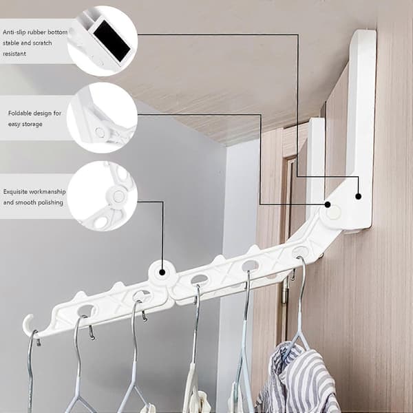 Vikbara galgar för resor, platsbesparande galgar, multifunktionella resetillbehör för semestercamping, inomhus (1-pack)