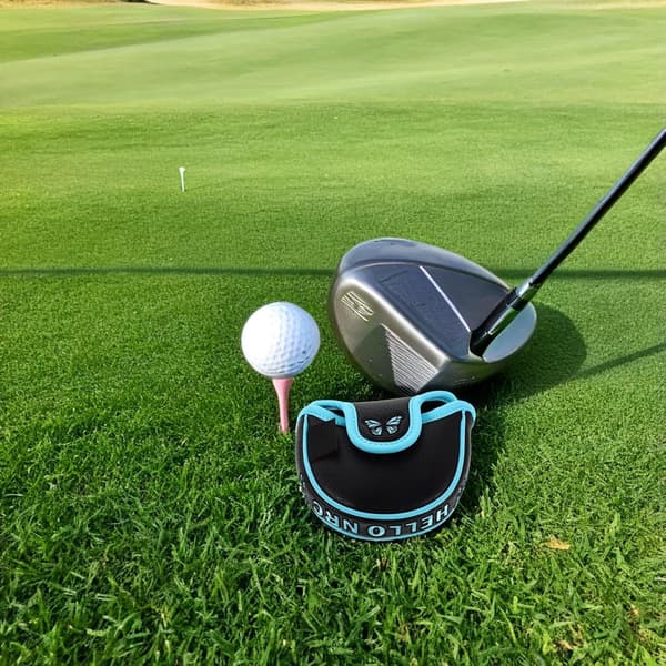Golf Putter Cover Large Mallet Headcover with Butterfly Embroidery