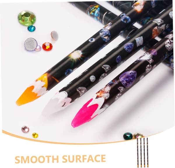 4 stk Stipple Crayon Nail Art Penner Vokspenn for Rhinestone Pen Gem Picker Tool for Dotting Tools Nail Art Diy