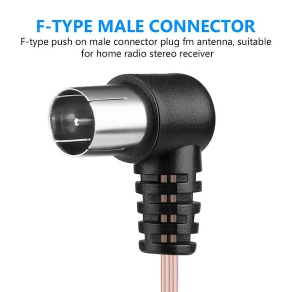 FM-antenne 75 Ohm F-hanstik til hjemmeradio stereosignal