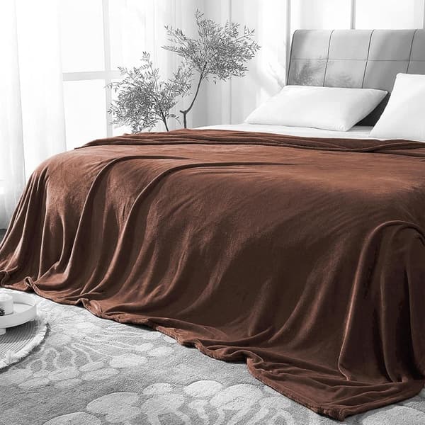 Extra Large Blanket for Sofa, Super Soft and Warm Blankets, Brown Throw for Year-Round Use, Cozy, Plush, Lightweight, 150 cm x 200 cm_tfrf