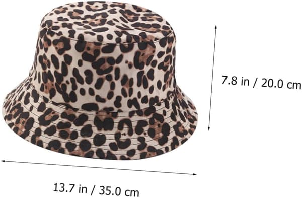 Leopardmønstret bøllehat til kvinder, fiskermandshat i ruskind, solbeskyttelse, udendørs modetilbehør, sort