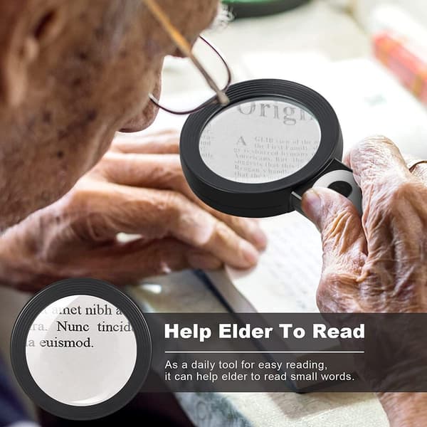Magnifying Glass with 18 LED Lights - 30x Handheld Magnifier Reading Glass with 3 Lighting Modes, High KLB