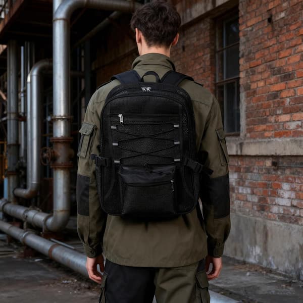 Lightweight Foldable Mesh Backpack Black – Breathable Quick-Drying Sports Backpack