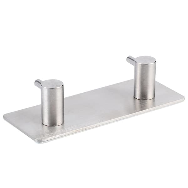 Self-adhesive towel rail in 304 stainless steel, 2 hooks KLB