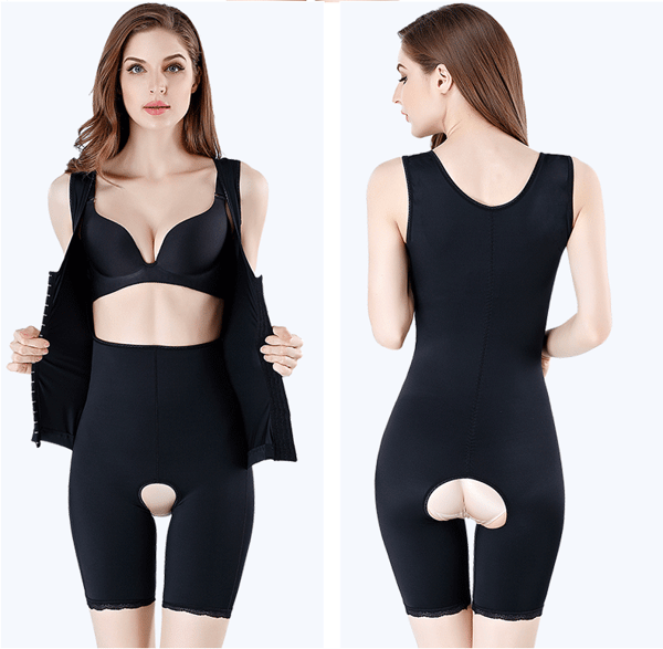 Slimmande kroppsformare för kvinnor, öppen gren, höftlyft, bodysuit, push-up, kroppsformande underkläder, korsett, midjeträning (M)
