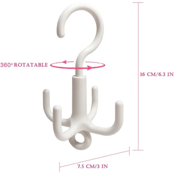 4-klo garderobsbøjle, 360 graders roterbar, 16 cm